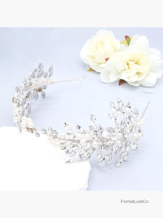 Silver Rhinestone Bridal Headband Wedding Hair Accessory Headpiece main image 5